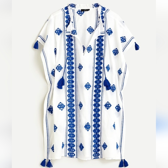 🔥🔥🔥J. CREW embroidered tassel cotton tunic M India - Picture 2 of 13